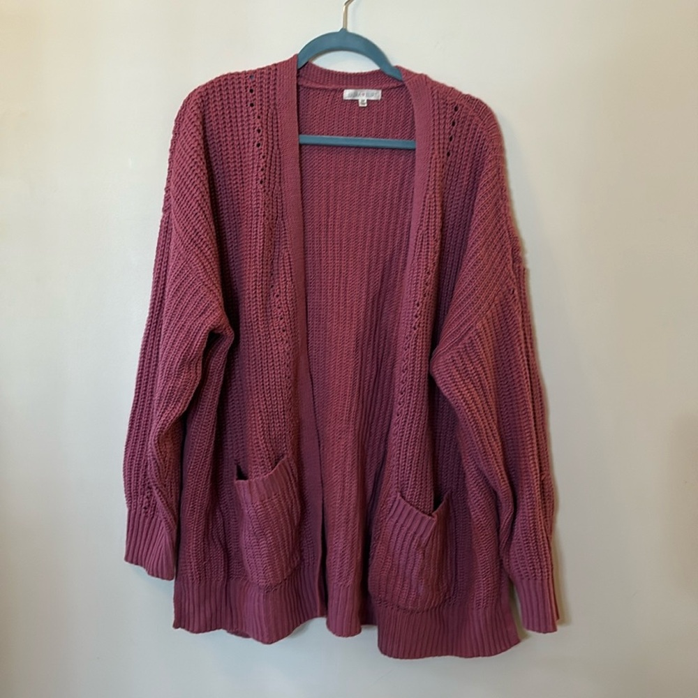 Knitted Magenta Cardigan